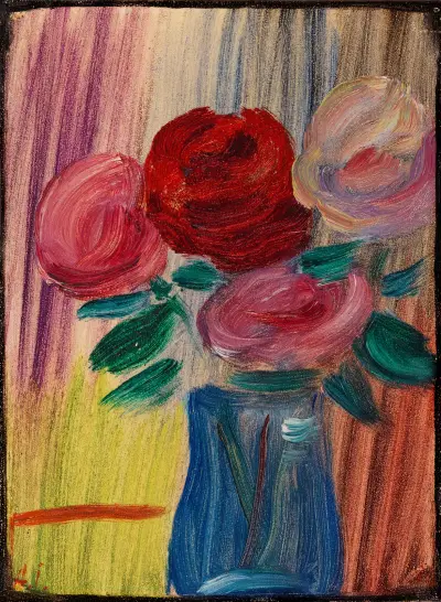 Stillleben Blumen in blauer Vase av Alexej von Jawlensky