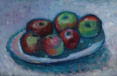 Teller Mit Äpfeln (Äpfelstillleben) av Alexej von Jawlensky