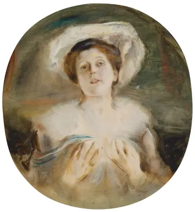 Portret damy w białym kapeluszu, Franz von Lenbach