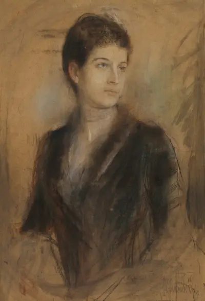 Portret młodej kobiety, 1886, Franz von Lenbach