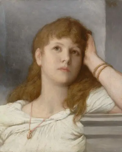 Nachdenkliche Frau av Gabriel von Max