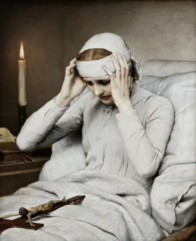The Ecstatic Virgin Anna Katharina Emmerich av Gabriel von Max