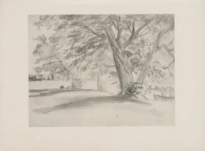 Bäume am Teich, 1847, Adolph von Menzel