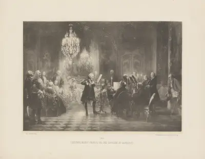 Flötenkonzert Friedrichs des Grossen in Sanssouci, Adolph von Menzel