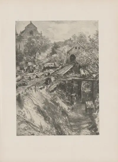 Platz vor einer Holzschneidemühle, 1892, Adolph von Menzel