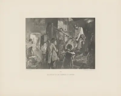 Schleiferei in der Schmiede zu Gastein, Adolph von Menzel