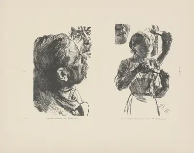 Studie zum Eisenwalzwerk, 1875. Studie zu Schleiferei in der Schmiede zu Hof-Gastein, Adolph von Menzel