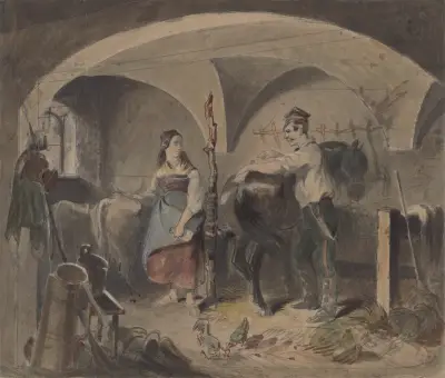Im Stall II von Friedrich Carl von Scheidlin