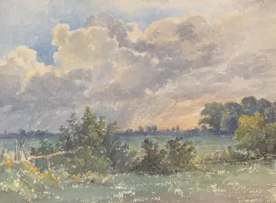 Landschaft bei Sonnenuntergang von Friedrich Carl von Scheidlin
