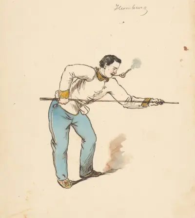 Beim Billardspiel von Friedrich Carl von Scheidlin