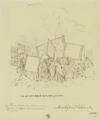 Gruppe von Frauen mit Stickrahmen von Moritz von Schwind
