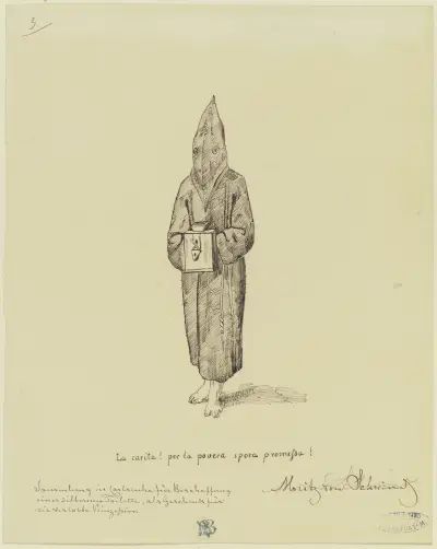 Mönch mit Sammelbüchse von Moritz von Schwind