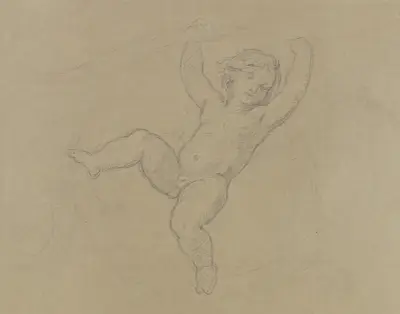 Putto between vines. von Moritz von Schwind