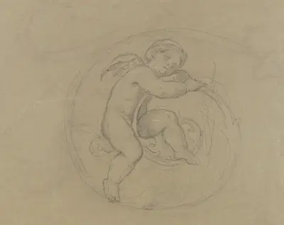 Putto zwischen Ranken, schlafend von Moritz von Schwind
