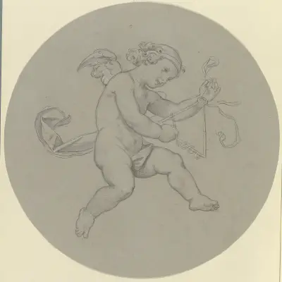 Schwebender Putto mit Triangel von Moritz von Schwind