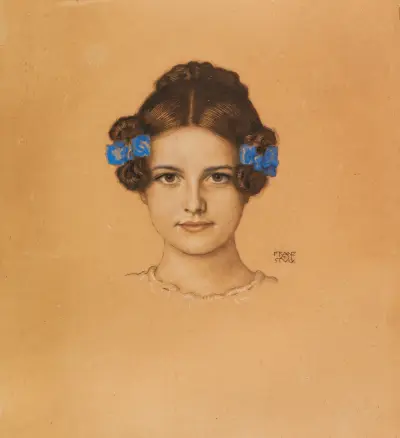Portret córki Mary, 1906, Franz von Stuck