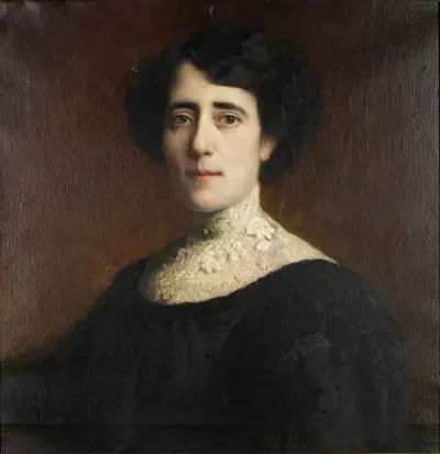 Portret damy z koronkowym kołnierzem, Franz von Stuck