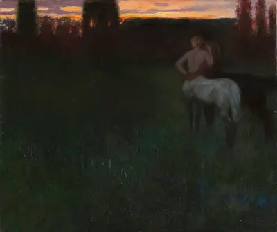 Zachód słońca, Franz von Stuck
