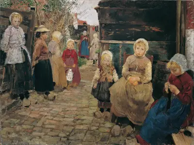 Children of fishermen in Zandvoort von Fritz von Uhde