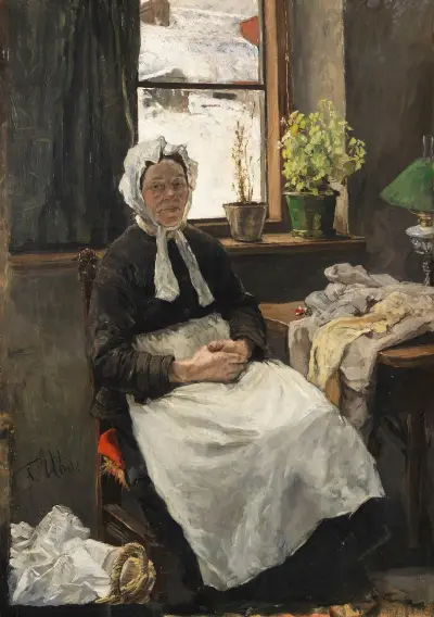 Die alte Näherin von Fritz von Uhde