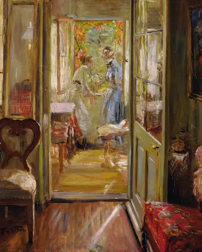 The artist’s daughters in the veranda von Fritz von Uhde