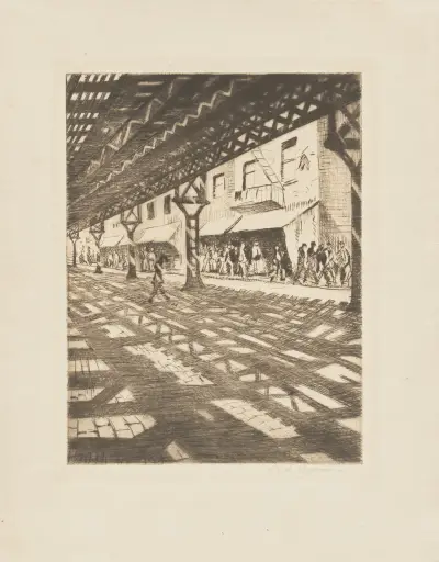 Third Avenue (Elevated Railway) av Christopher R. W. Nevinson