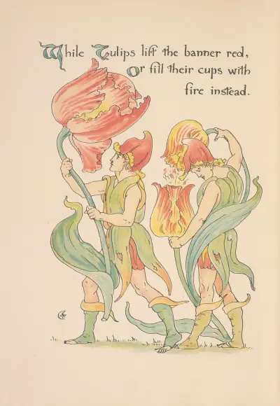 Floras Fest; Eine Maskerade der Blumen Taf. 14 von Walter Crane