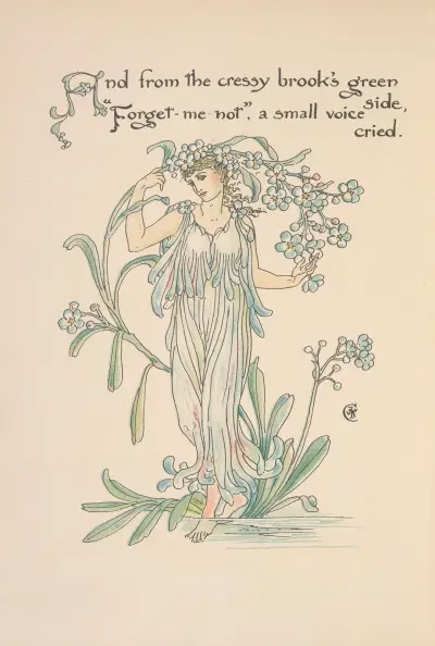 Floras Fest; Eine Maskerade der Blumen Taf. 24 von Walter Crane