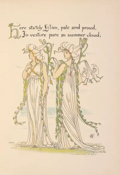 Floras Fest; Eine Maskerade der Blumen Taf. 25 von Walter Crane