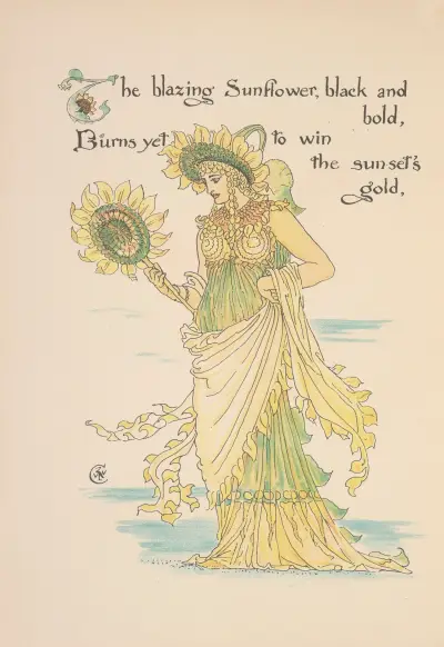 Floras Fest; Eine Maskerade der Blumen Taf. 32 von Walter Crane