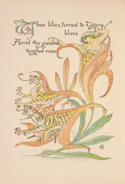 Floras Fest; Eine Maskerade der Blumen Taf. 34 von Walter Crane