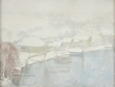 Winterlandschaft am See av Walther Gamerith