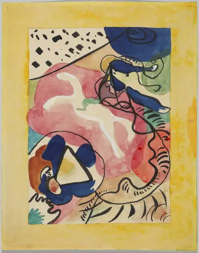 Design for the cover of the almanac ‘The Blue Rider’ IV av Wassily Kandinsky