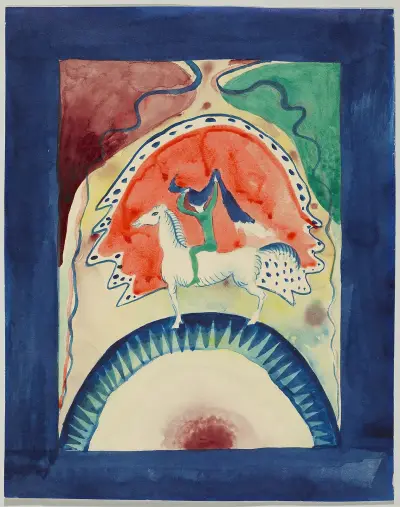 Design for the cover of the almanac ‘The Blue Rider’, 1911 – nr 1 av Wassily Kandinsky