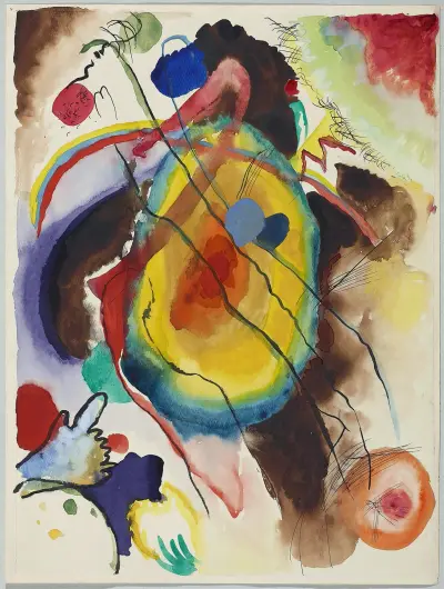 Entwurf zu einem Wandbild für Edwin R. Campbell av Wassily Kandinsky