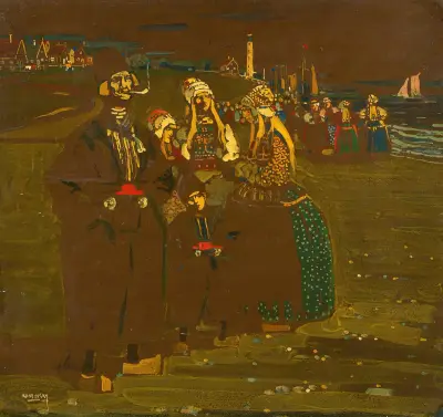 Erinnerung An Holland (In Erwartung Heimkehrender Schiffe) av Wassily Kandinsky