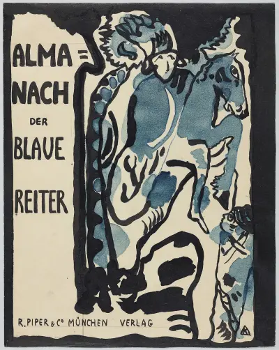 Final design for the cover of the almanac ‘The Blue Rider’ av Wassily Kandinsky