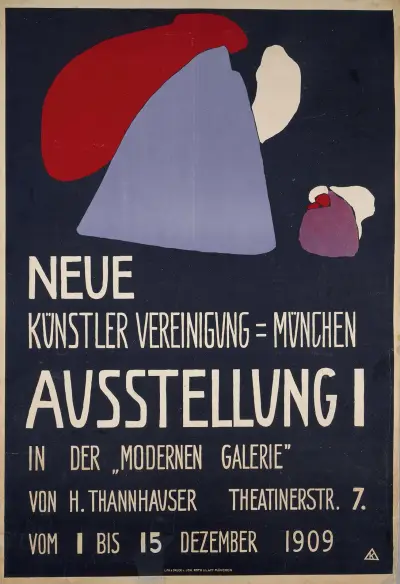 Plakat für die erste Ausstellung der Neuen Künstlervereinigung München av Wassily Kandinsky