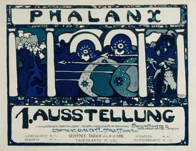 Plakat für die erste Ausstellung der Phalanx av Wassily Kandinsky