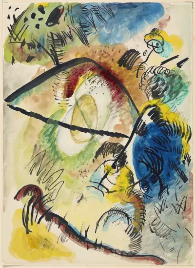 Watercolor IX (with black lines) av Wassily Kandinsky