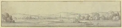 A Donau landscape av Wenceslaus Hollar