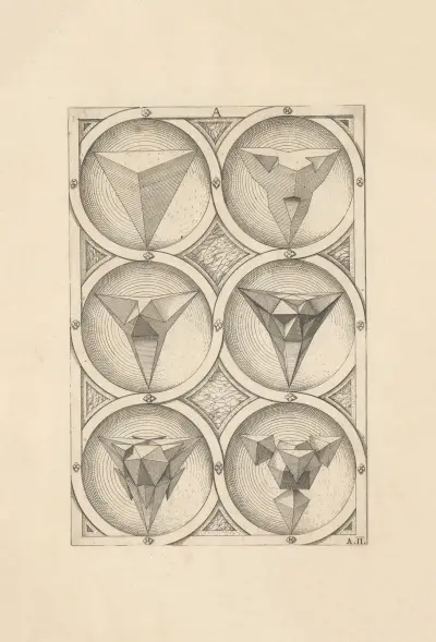 Perspectiva Corporum Regularium (Perspective of regular solids) Pl.04, Wenzel Jamnitzer