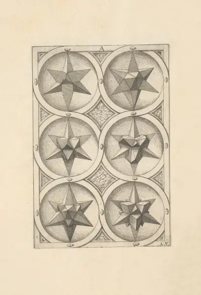 Perspectiva Corporum Regularium (Perspective of regular solids) Pl.07, Wenzel Jamnitzer