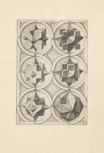 Perspectiva Corporum Regularium (Perspective of regular solids) Pl.12, Wenzel Jamnitzer