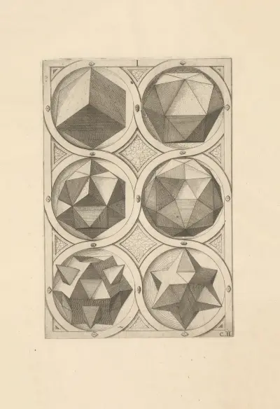 Perspectiva Corporum Regularium (Perspective of regular solids) Pl.13, Wenzel Jamnitzer