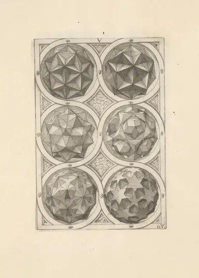 Perspectiva Corporum Regularium (Perspective of regular solids) Pl.18, Wenzel Jamnitzer