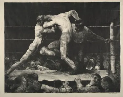 Byk na Sharkey's, George Wesley Bellows