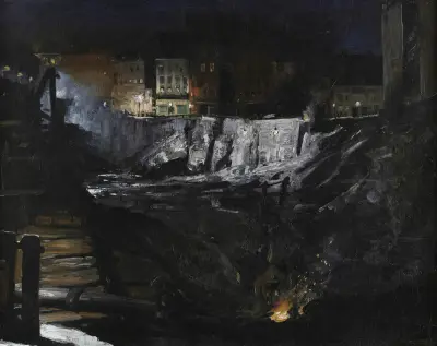 Wykopaliska nocą, George Wesley Bellows