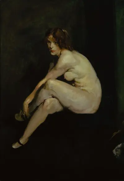 Akt dziewczyny, panna Leslie Hall, George Wesley Bellows
