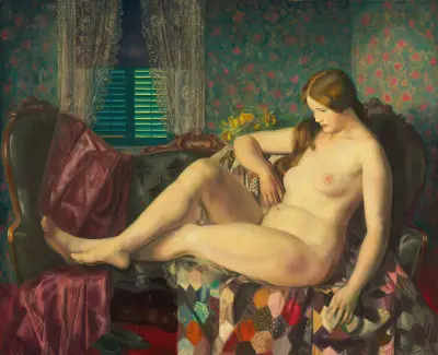 Akt z heksagonalną kołdrą, George Wesley Bellows